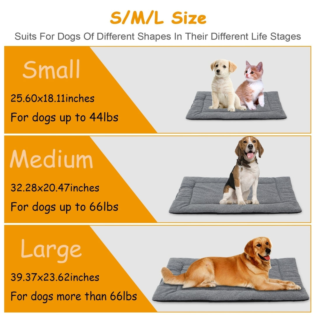 Comfortable Fleece Dog Bed Mat Reversible Water-Resistant Non-Skid Pad S/M/L Image 4