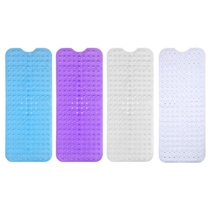 Non-Slip Bath Tub Mat PVC Washable Suction Cups 39x15 inches Available Colors Image 1