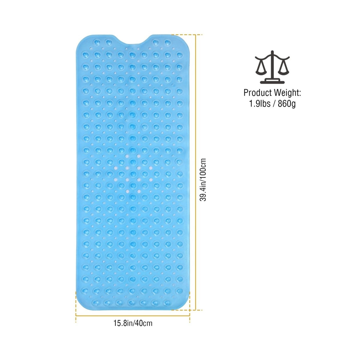 Non-Slip Bath Tub Mat PVC Washable Suction Cups 39x15 inches Available Colors Image 6