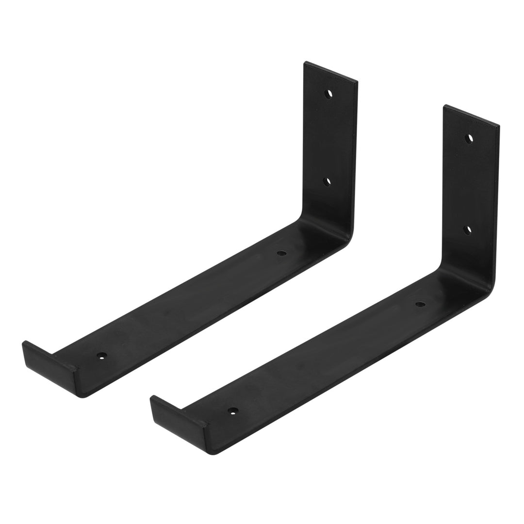 Heavy Duty Wall Mounted Shelf Bracket Black Wrought Iron 2 Pack 9x8.6 inch Image 6