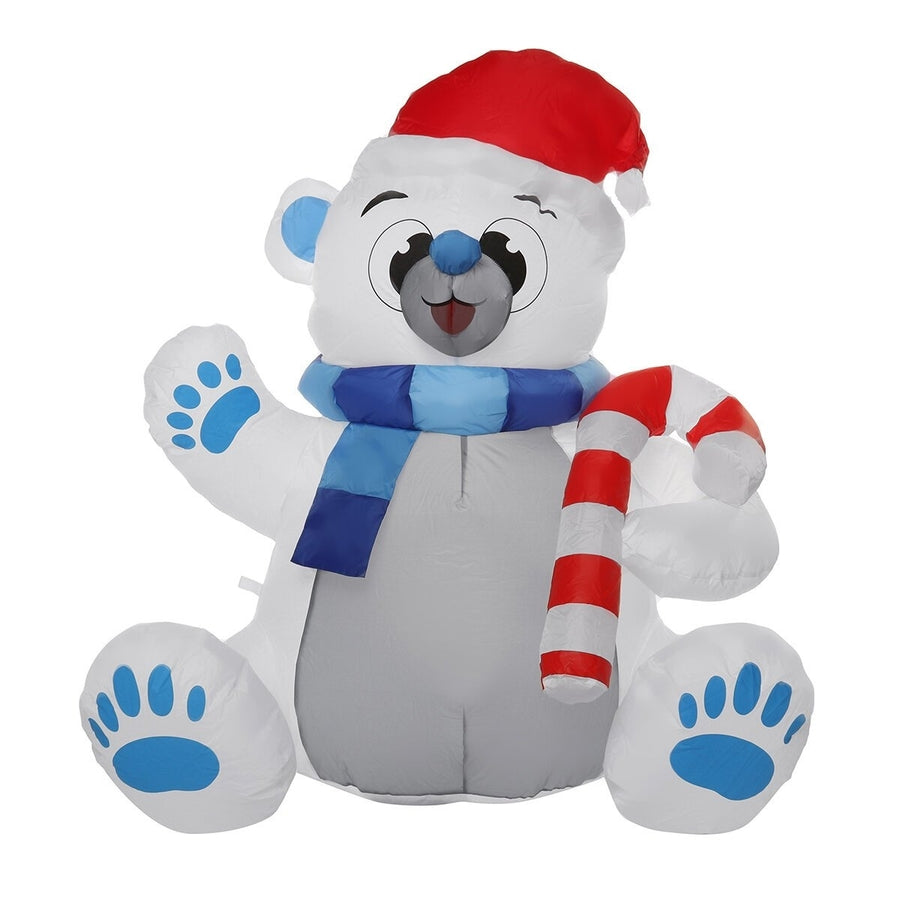 1.2M LED Christmas Waterproof Polyester Built-In Blower UV-resistant Inflatable Bear Toy for Decoration Party Gift DTTT Image 1