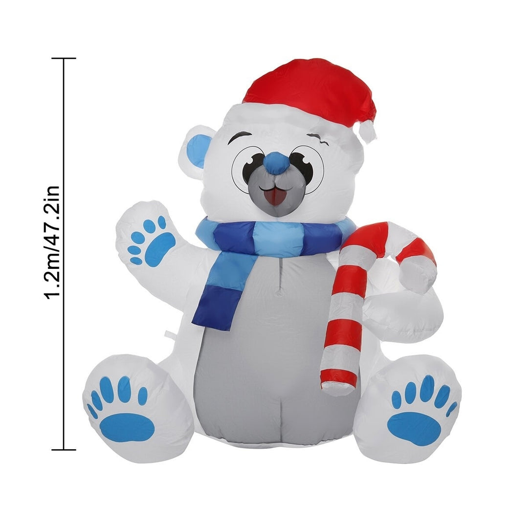 1.2M LED Christmas Waterproof Polyester Built-In Blower UV-resistant Inflatable Bear Toy for Decoration Party Gift DTTT Image 4