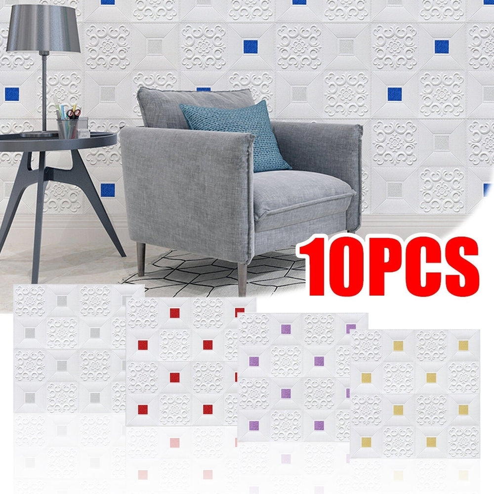 10PCS 3D Stereo Wall Self-Adhesive Ceiling Decorative Bricks Image 2