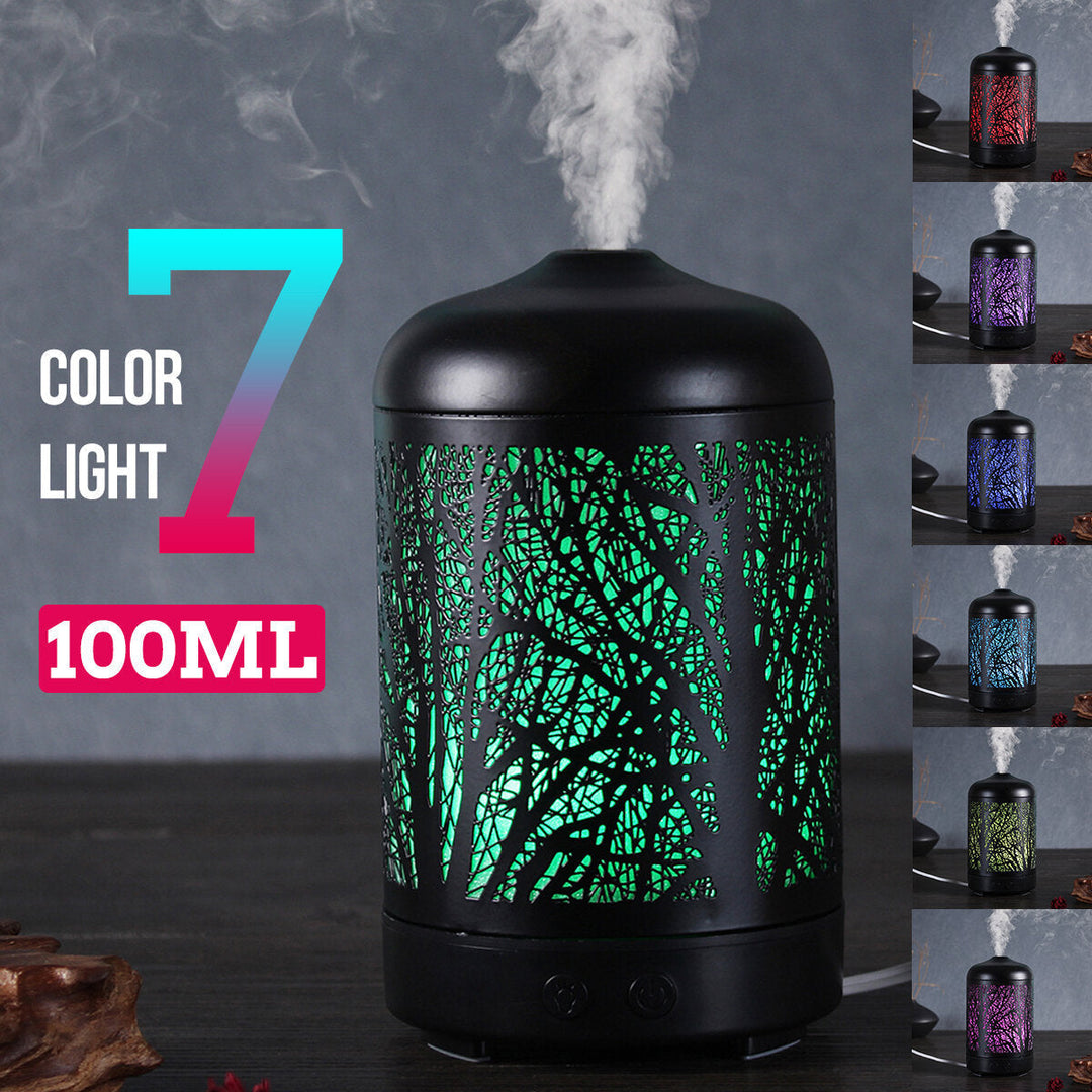 100ml Air Humidifier Aroma Diffuser Purifier Ultrasonic Aromatherapy with Color Light for Home Office Image 4