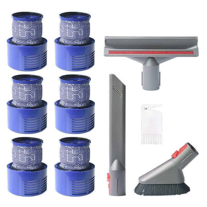 10pcs Replacements for Dyson V7 V8 V10 Vacuum Cleaner Parts Accessories Filters6 Brush Heads3 Cleaning Tool1 Image 1