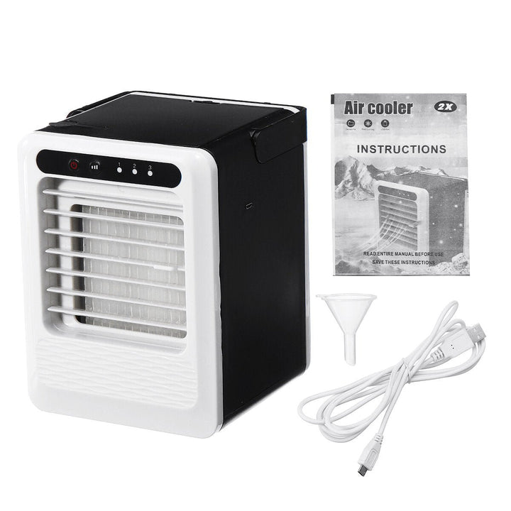 10W USB Mini Air Conditioner Small Personal Desk Fan 3 Modes Air Purifier Humidifier Camping Travel Image 4