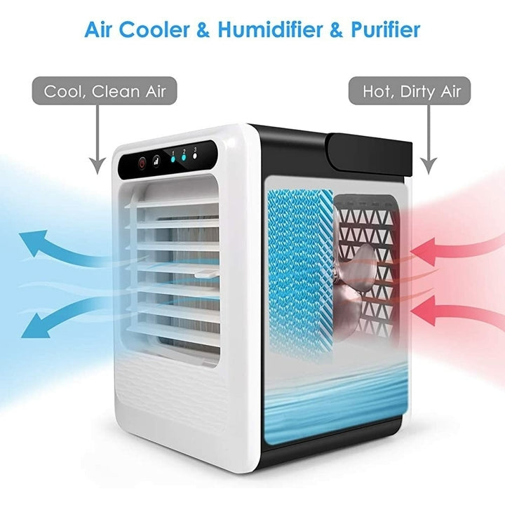 10W USB Mini Air Conditioner Small Personal Desk Fan 3 Modes Air Purifier Humidifier Camping Travel Image 5