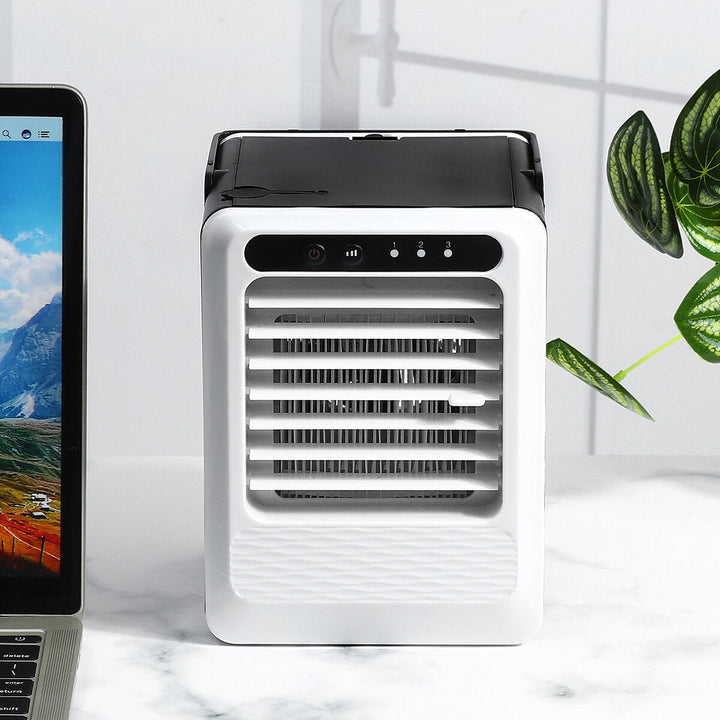 10W USB Mini Air Conditioner Small Personal Desk Fan 3 Modes Air Purifier Humidifier Camping Travel Image 8