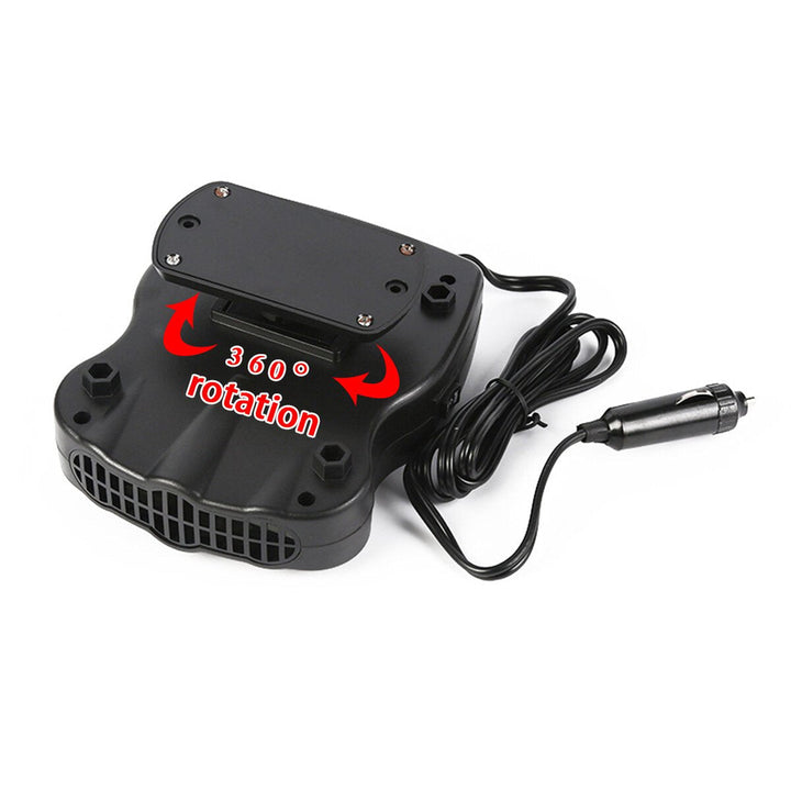 150W Car Heater Cooling Fan Defroster Demister 360 Rotation Detachable Base Image 2