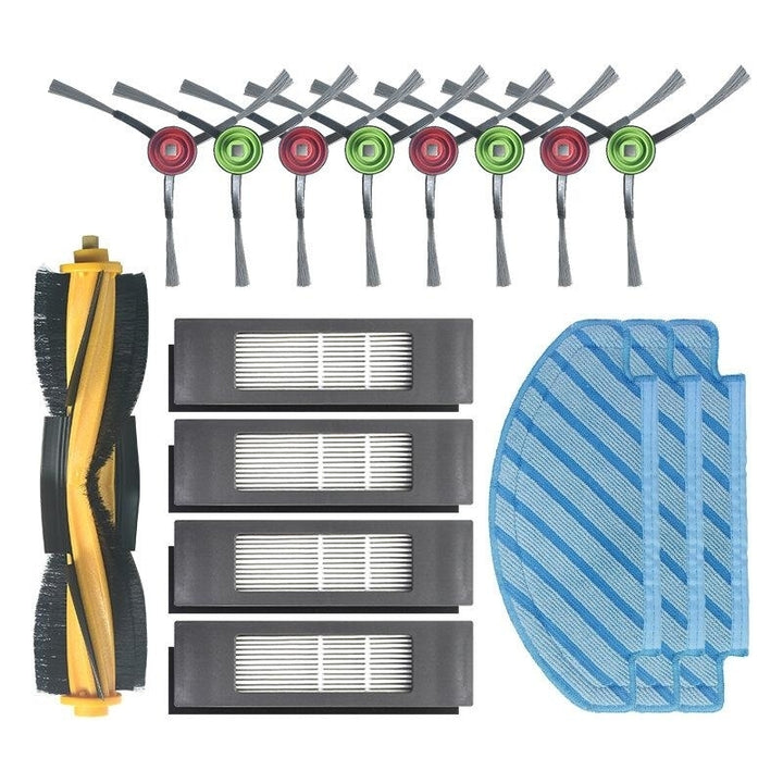 16pcs Replacements for Ecovacs T8 Vacuum Cleaner Parts Accessories Main Brush1 Side Brushes8 HEPA Filters4 Mop Clothes3 Image 1