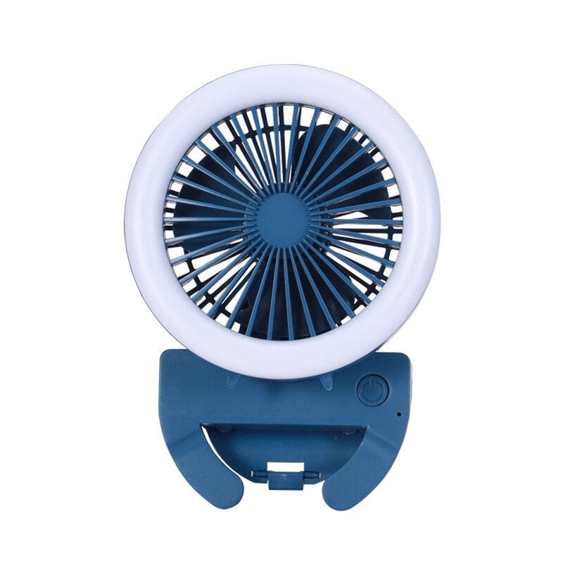 2 In 1Multi-function Mini Fan 2 Modes LED Camping Light 3 Speed USB Rechargeable Carabiner Hook Fan Climbing Outdoor Image 1