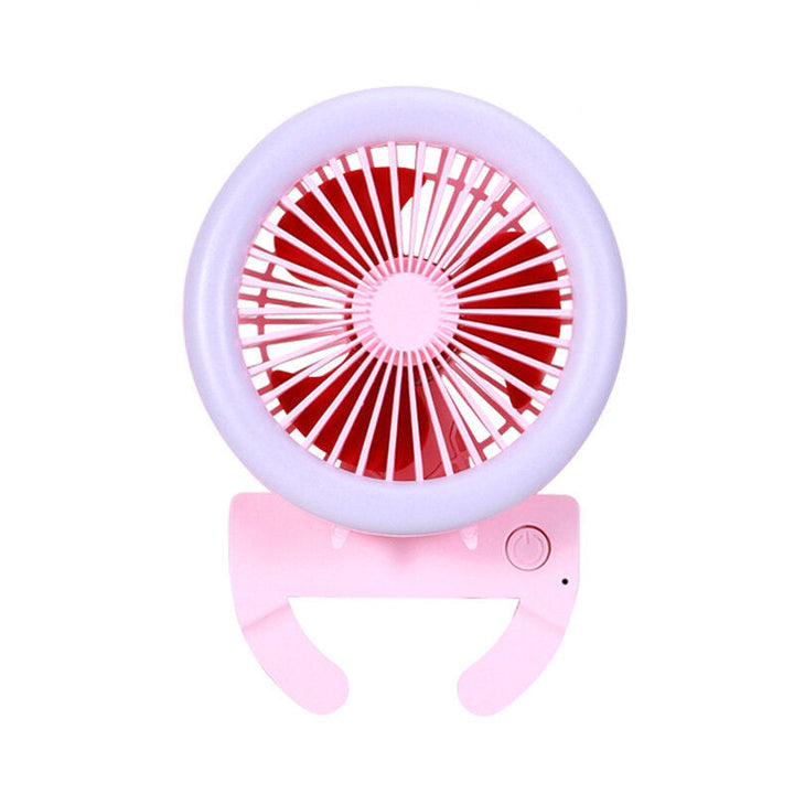 2 In 1Multi-function Mini Fan 2 Modes LED Camping Light 3 Speed USB Rechargeable Carabiner Hook Fan Climbing Outdoor Image 4