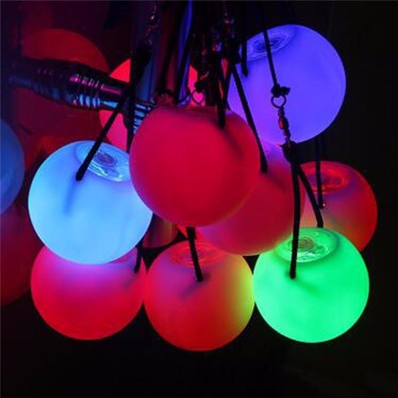 1PC LED 7 Colors Glow POI Thrown Balls Light Up Handball Sports Belly Dance Hand Novelties Toys Image 10