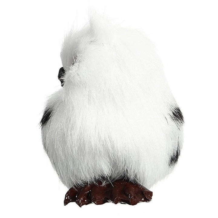 2 PCS Owl White Black Furry Christmas Ornament Decoration Toys Adornment Simulation Image 5