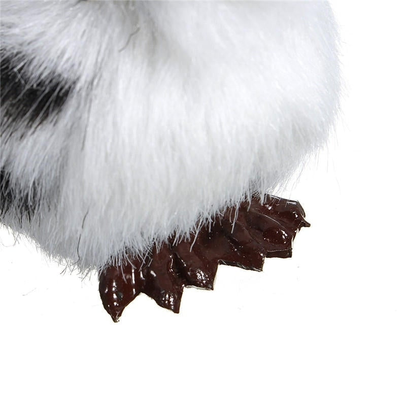 2 PCS Owl White Black Furry Christmas Ornament Decoration Toys Adornment Simulation Image 8