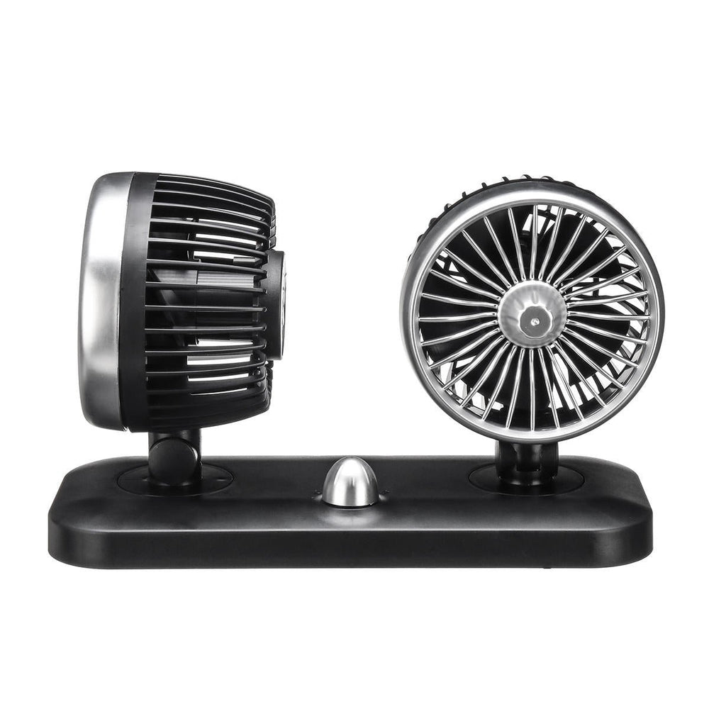 20W Dual Head Car Fan Portable Adjustable Air Cooler Recreational Vehicle Cooling Fan Rotating Oscillating Dashboard Image 2