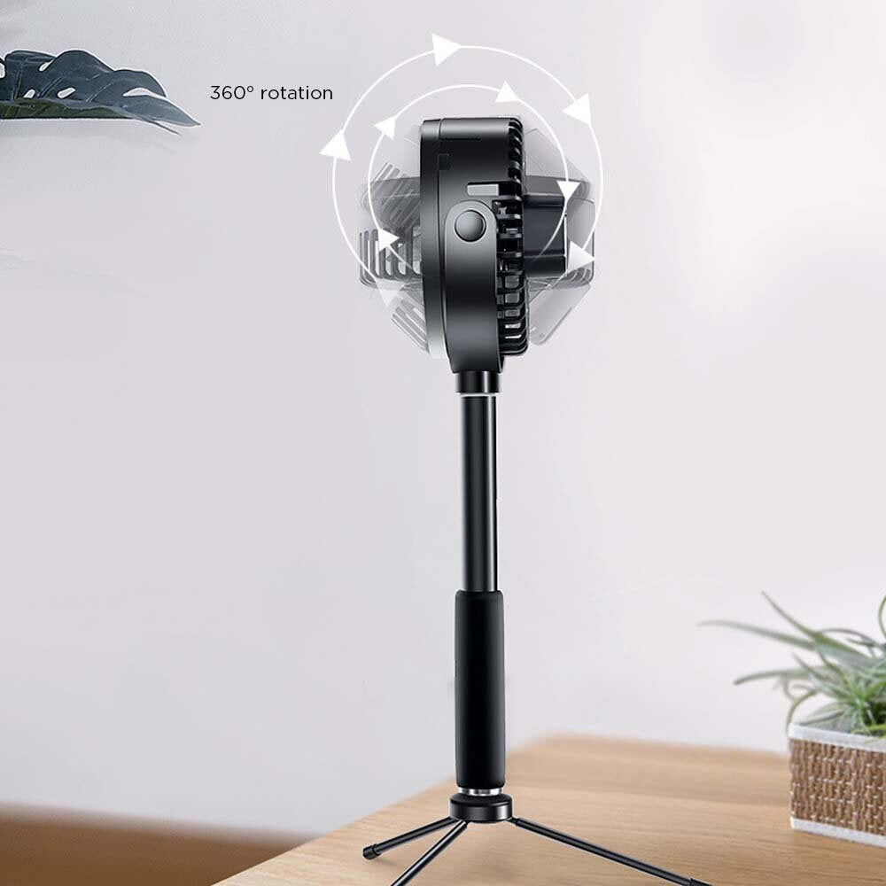 2200mAh Adjustable Telescopic Fan 3 Modes USB Rechargeable Desk Fan Floor Fan for Camping Travel Image 3