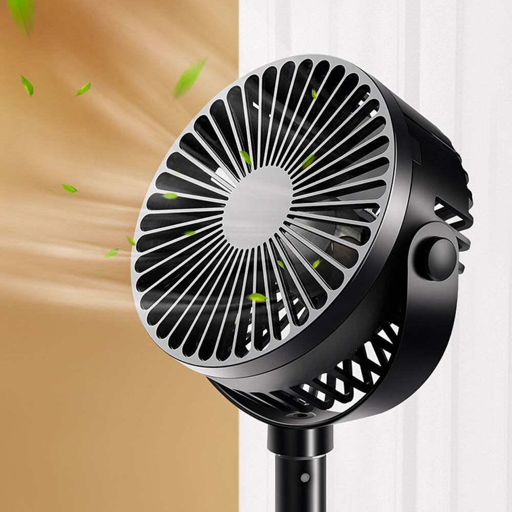 2200mAh Adjustable Telescopic Fan 3 Modes USB Rechargeable Desk Fan Floor Fan for Camping Travel Image 4