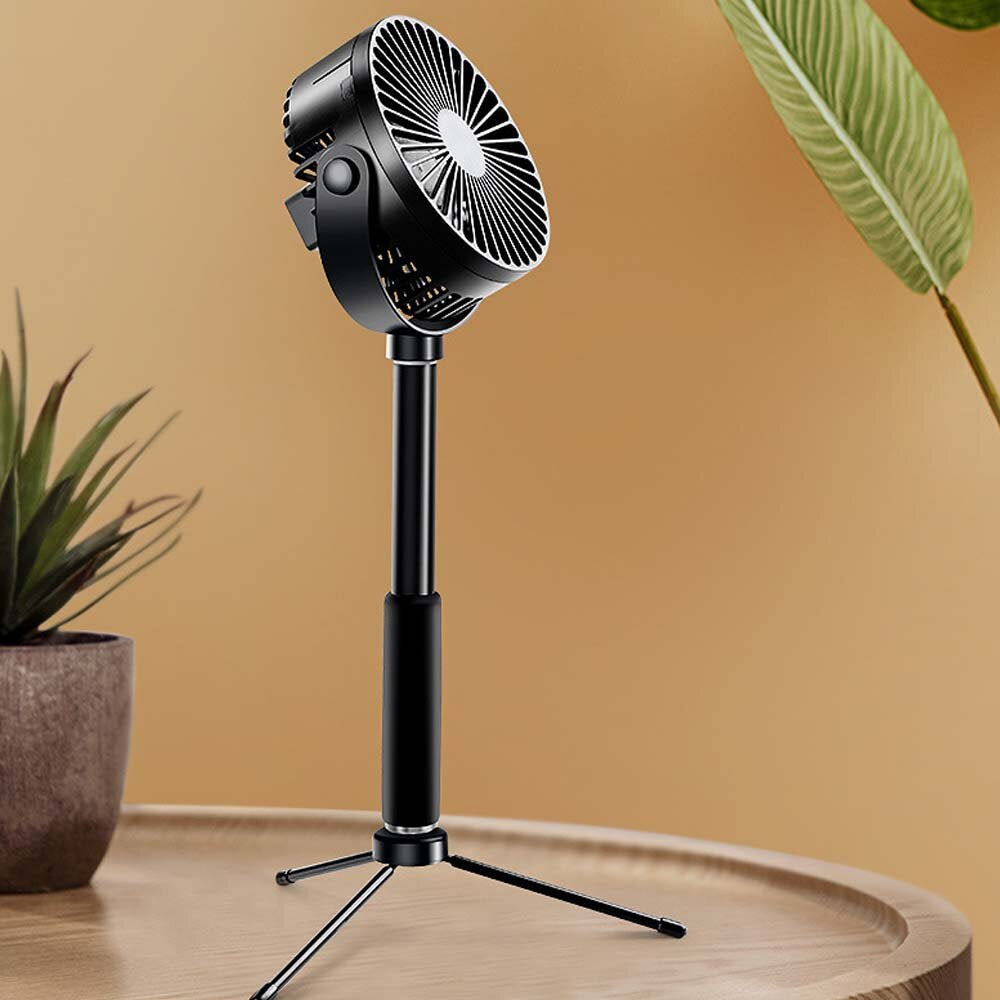 2200mAh Adjustable Telescopic Fan 3 Modes USB Rechargeable Desk Fan Floor Fan for Camping Travel Image 5