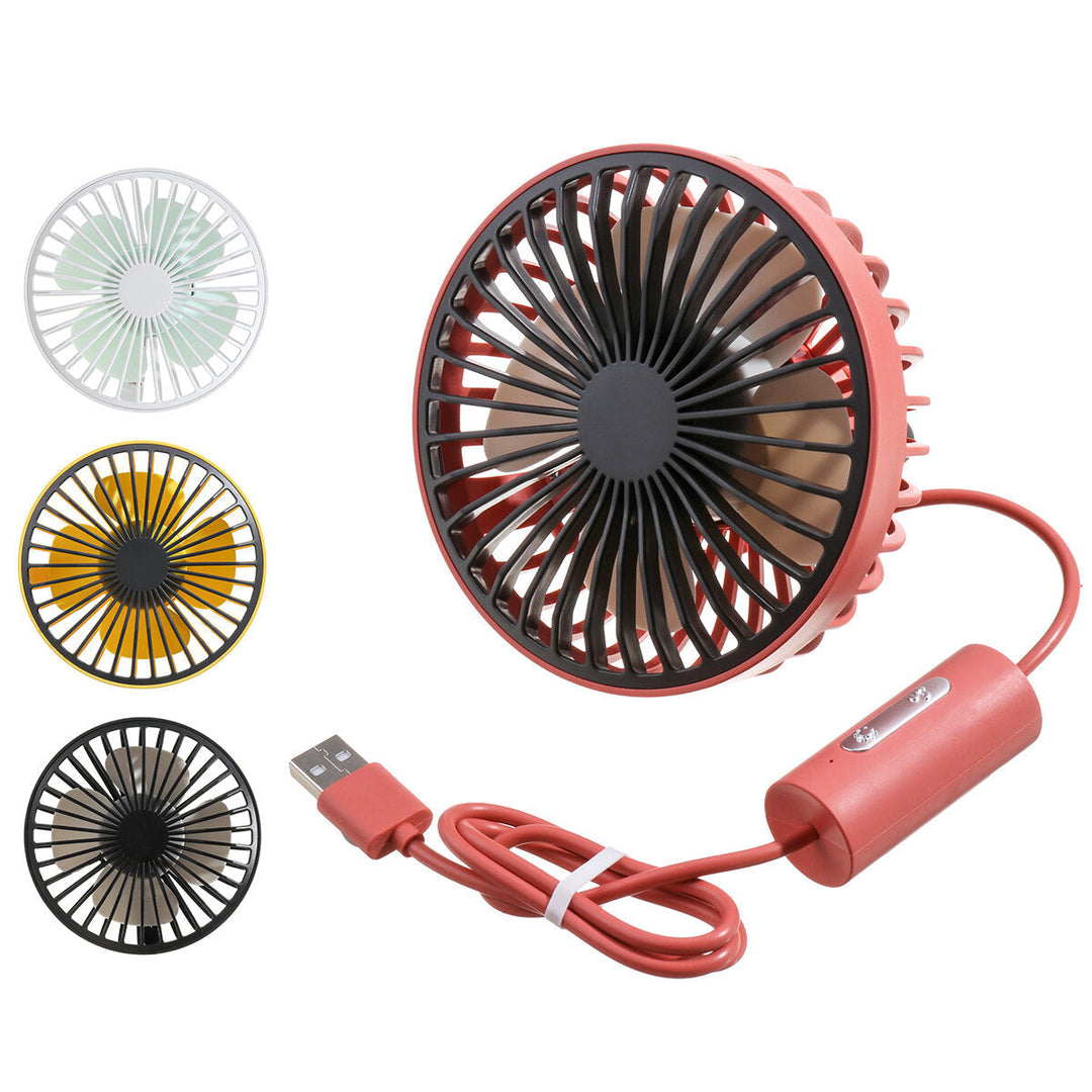 3 Gears USB Electric Car Fan Low Noise Portable 360 Rotating Cooling Fan For Home Office Image 1