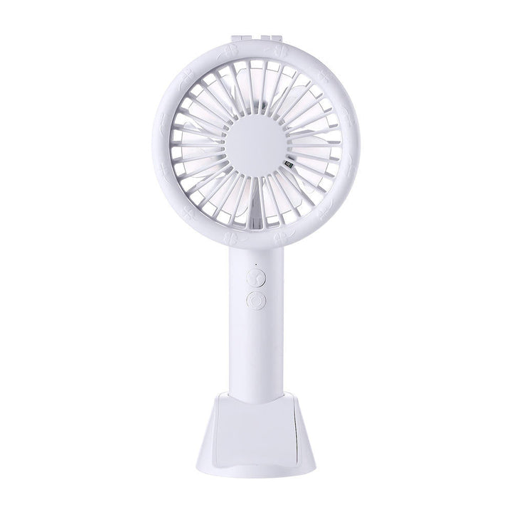 3 In 1 5V Mini USB Handheld Desktop Fan 3 Modes Cooling Wind Speed LED Light Phone Holder Image 1