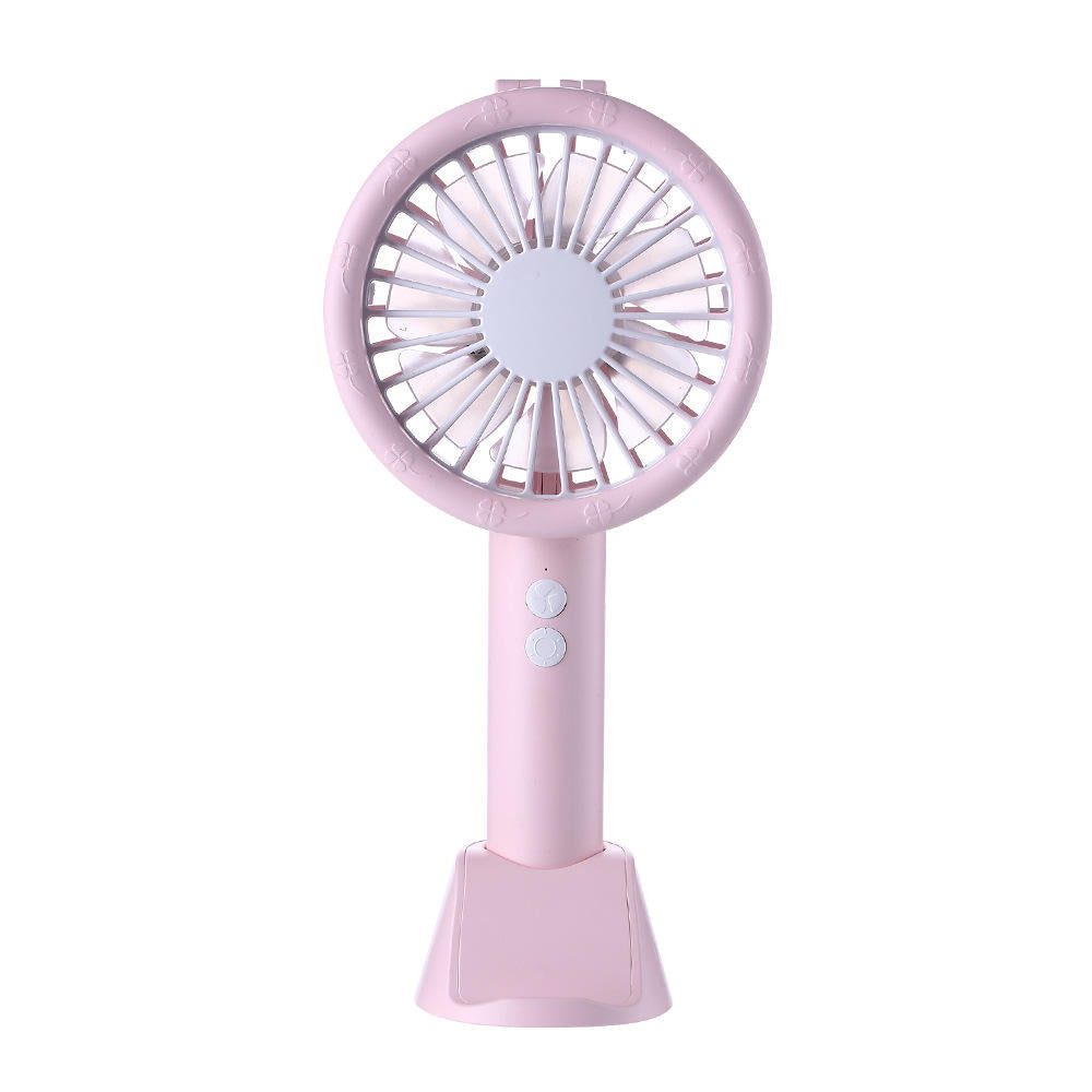 3 In 1 5V Mini USB Handheld Desktop Fan 3 Modes Cooling Wind Speed LED Light Phone Holder Image 2