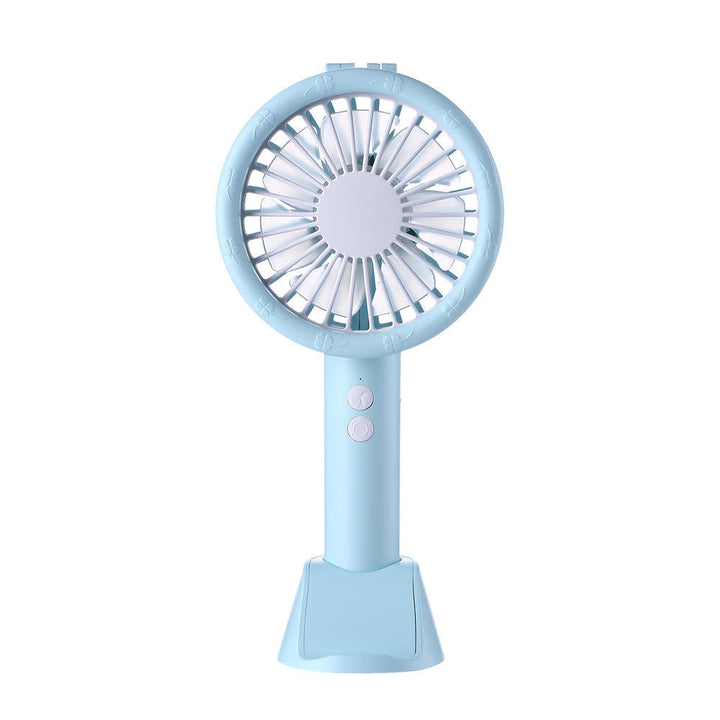 3 In 1 5V Mini USB Handheld Desktop Fan 3 Modes Cooling Wind Speed LED Light Phone Holder Image 3