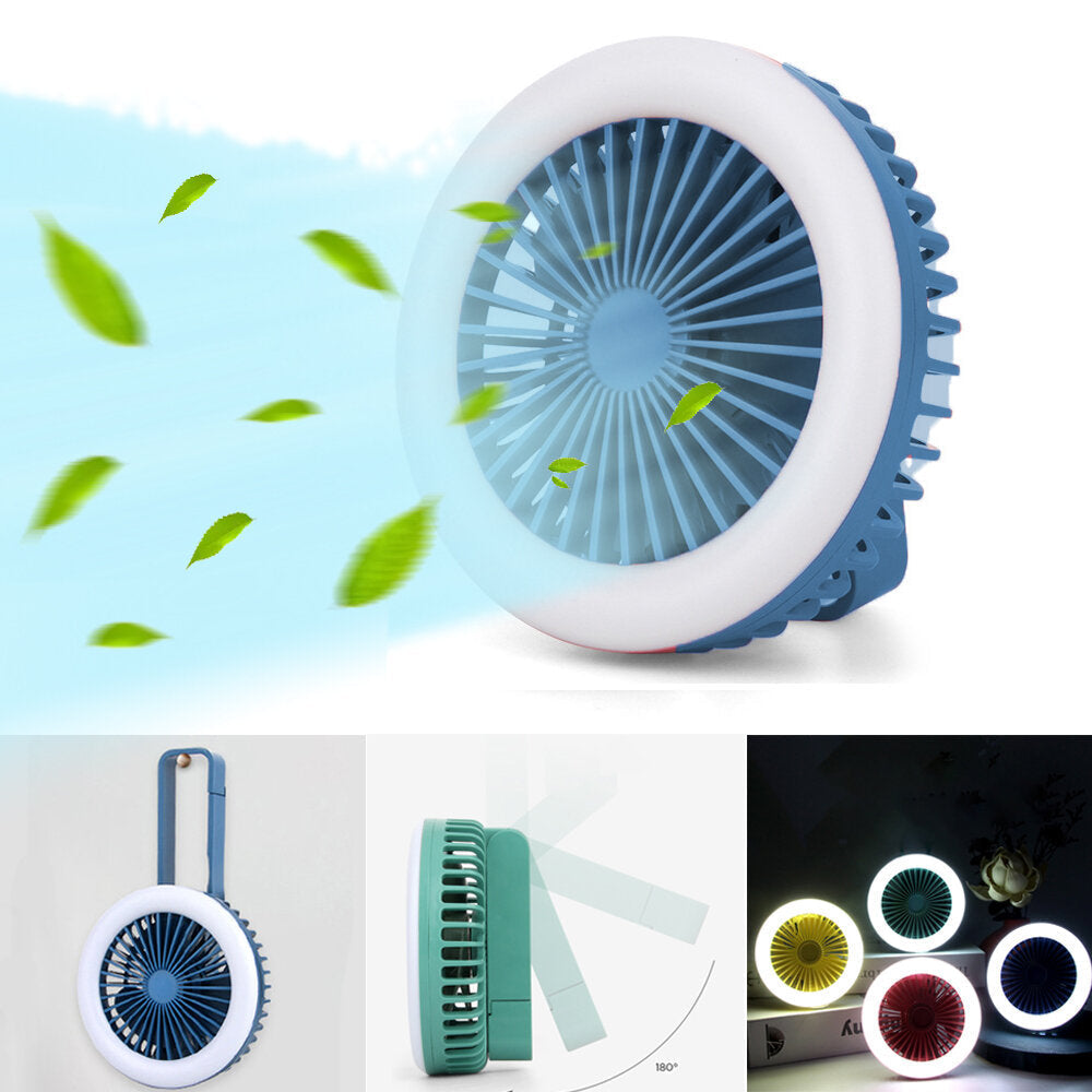 3 In 1 Neck Hanging Fan 1200mAh USB Rechargeable 3 Modes Mini Desk Random Color Fan Handheld Fan Camping Travel Image 1