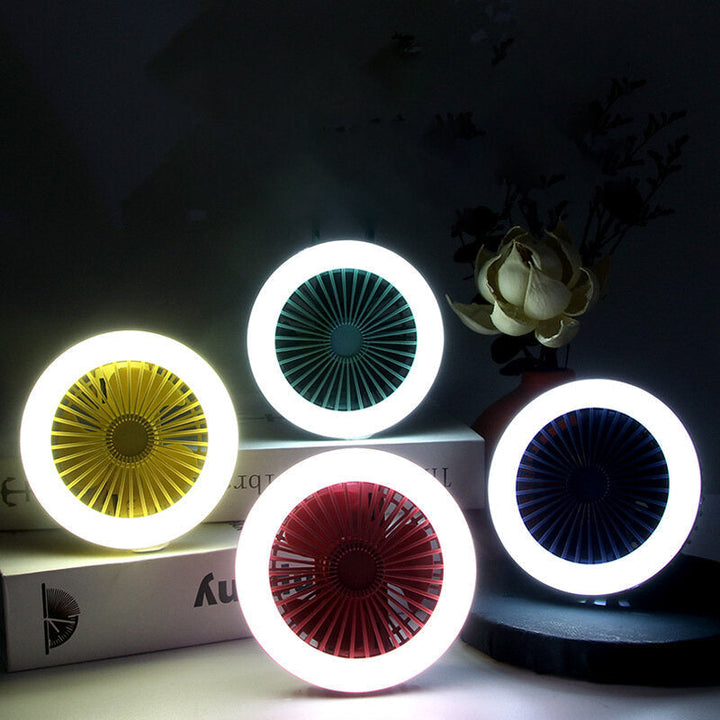 3 In 1 Neck Hanging Fan 1200mAh USB Rechargeable 3 Modes Mini Desk Random Color Fan Handheld Fan Camping Travel Image 5