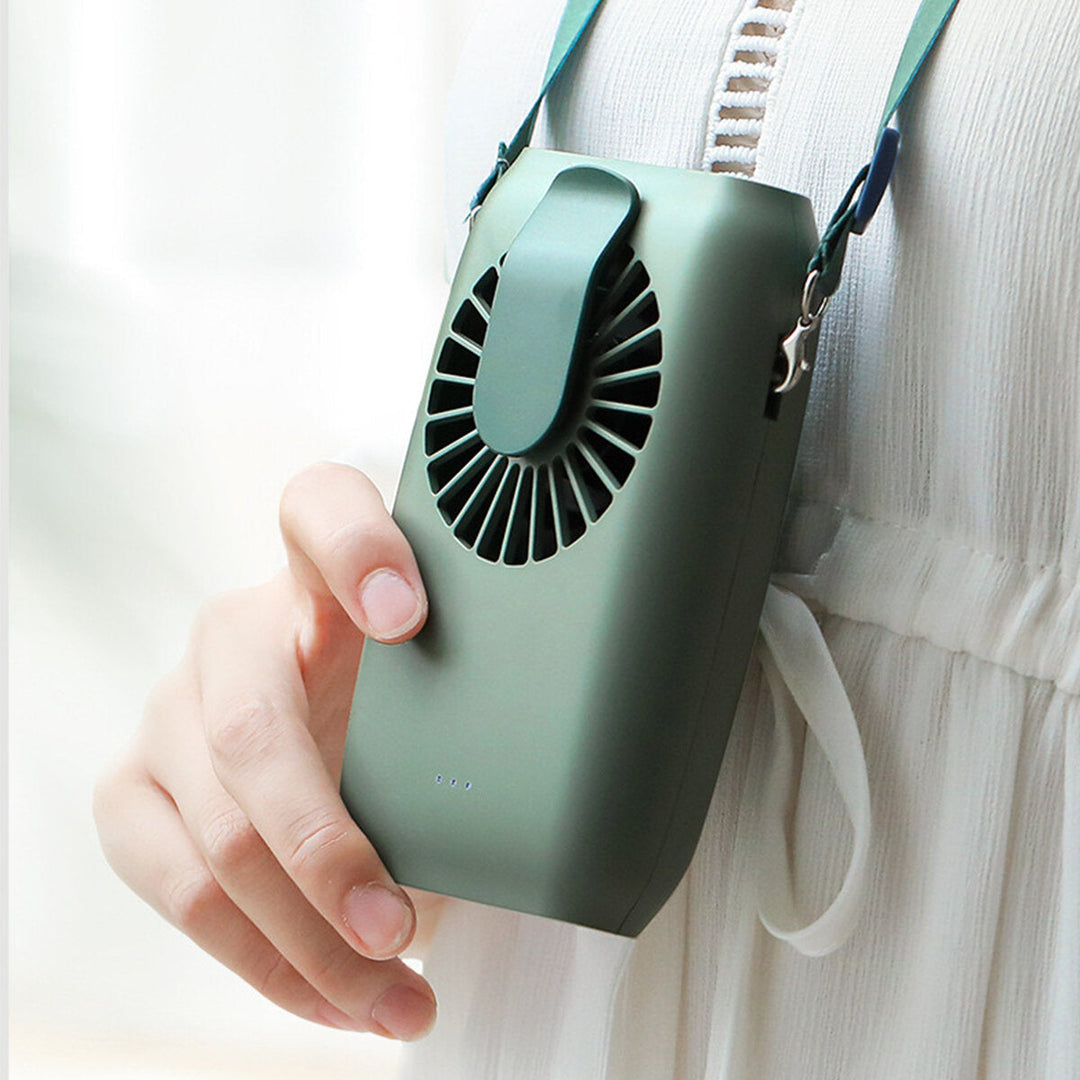 3 Speeds USB Rechargeable Portable Mini Fan Handheld Cooling Neck Waist Clip Silent Fan Image 3