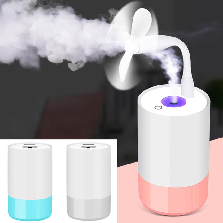 320ML 3 In1 Mini Macaron Cups Aroma Humidifier Essential Oil Diffuser Colorful Night Lamp with Fan Image 2