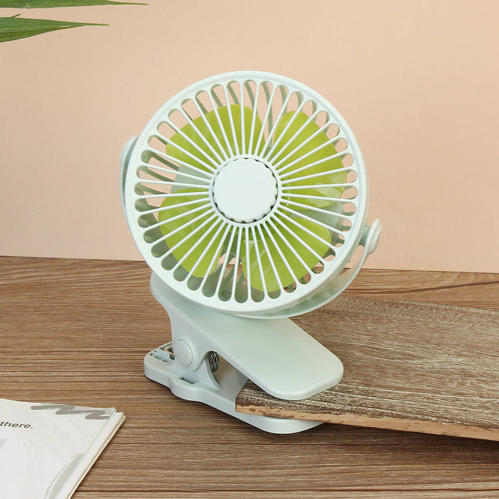 360 Adjustable Table Clip Mini Rechargeable Fan USB Charger Portable Desktop Fan Image 1