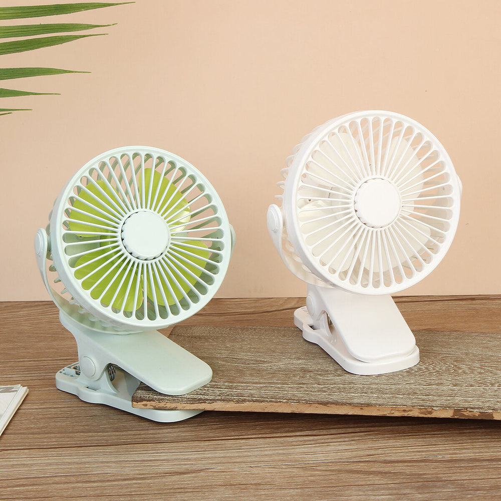 360 Adjustable Table Clip Mini Rechargeable Fan USB Charger Portable Desktop Fan Image 2