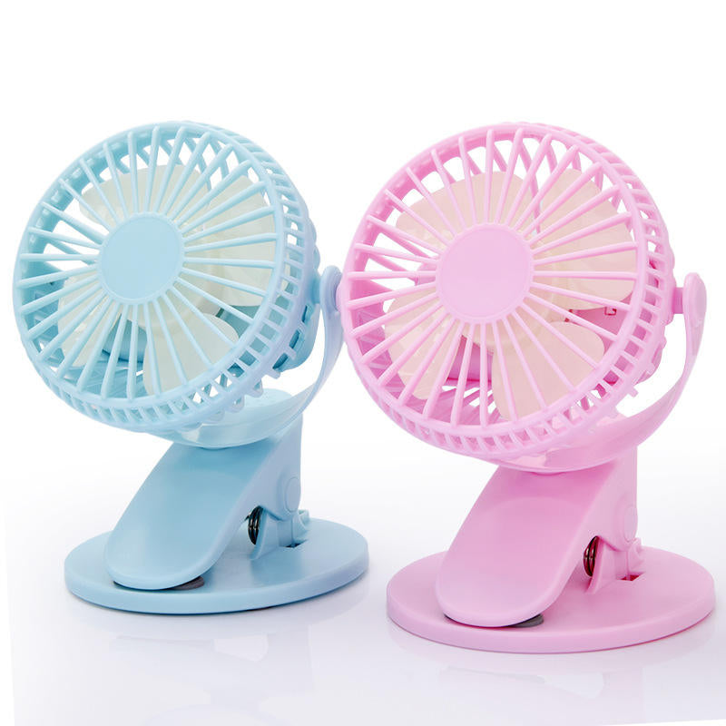 360 Rotation Mini Fan Battery Operated,USB Rechargeable Clip on Fan for Baby Stroller,Gym,Office,Study Image 1