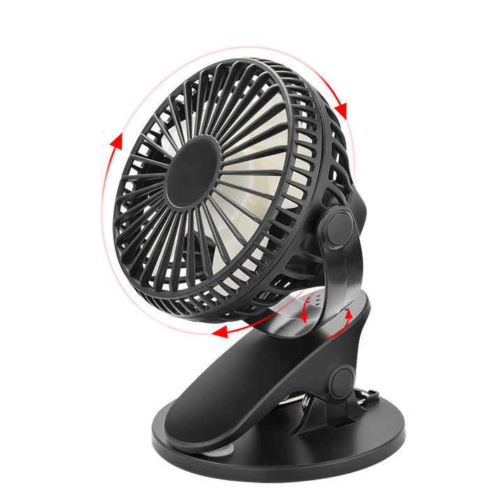 360 Rotation Mini Fan Battery Operated,USB Rechargeable Clip on Fan for Baby Stroller,Gym,Office,Study Image 3