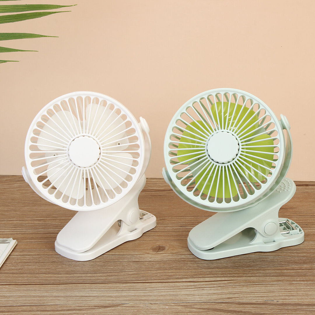 360 Adjustable Table Clip Mini Rechargeable Fan USB Charger Portable Desktop Fan Image 3