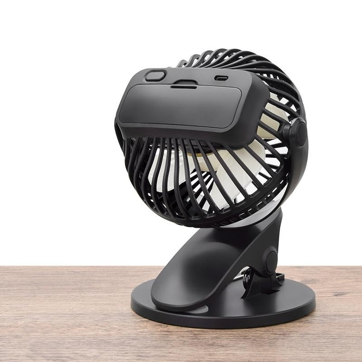 360 Rotation Mini Fan Battery Operated,USB Rechargeable Clip on Fan for Baby Stroller,Gym,Office,Study Image 4