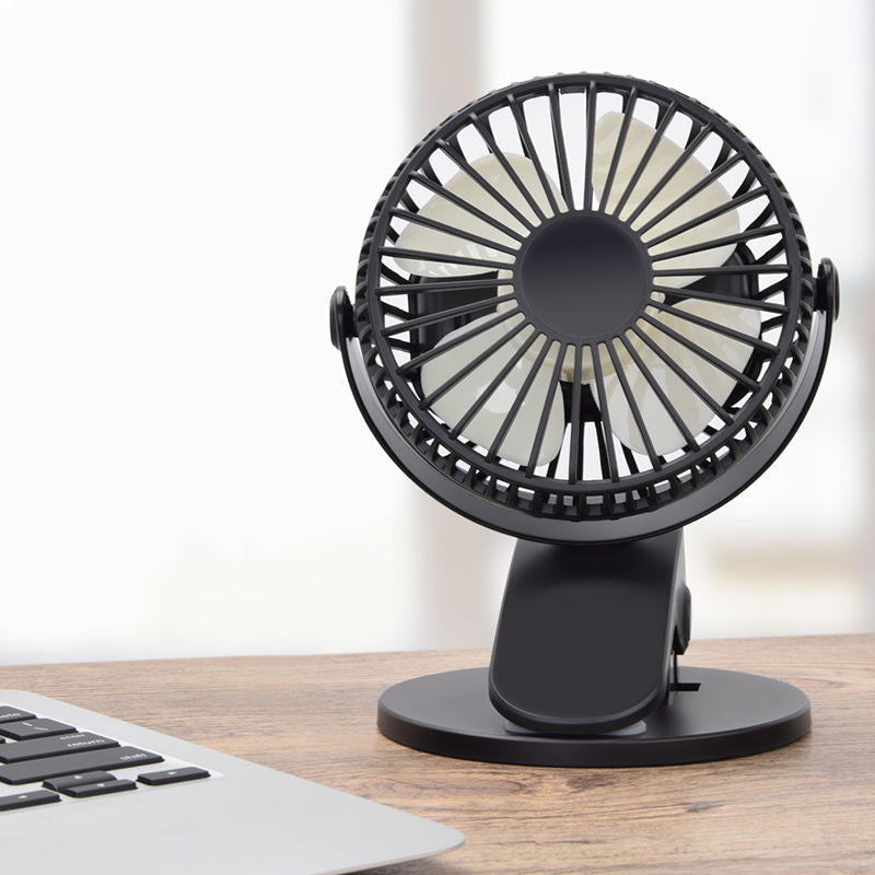 360 Rotation Mini Fan Battery Operated,USB Rechargeable Clip on Fan for Baby Stroller,Gym,Office,Study Image 6