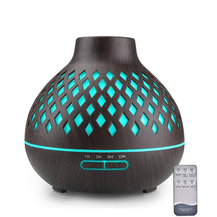 400ml Mini Humidifier Wood Grain Aroma Essential Oil Diffuser USB Ultrasonic Smooth Fog Mist Maker Remote Control Image 1