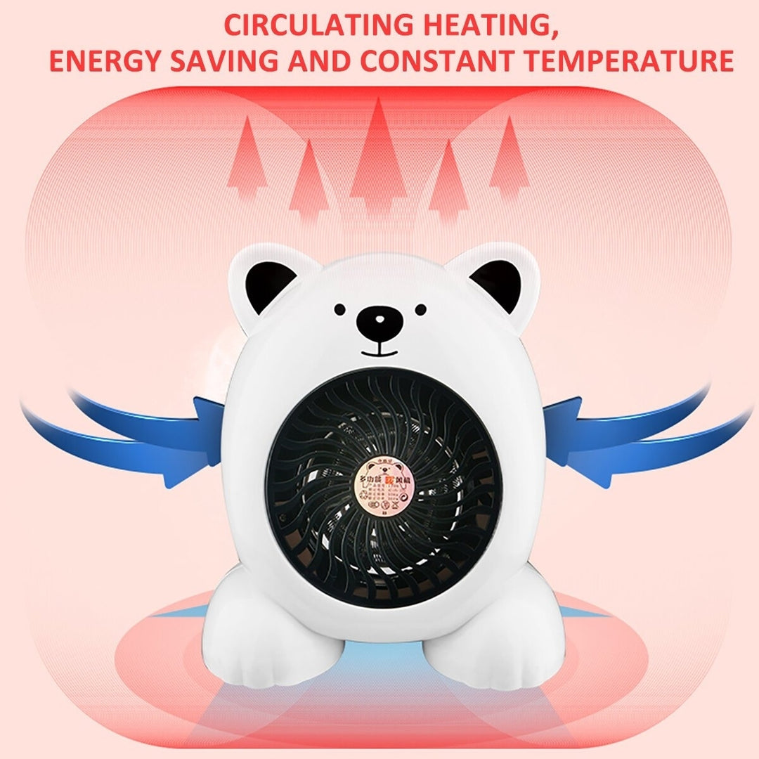 400W Mini Portable Desktop Cartoon Heater Fan Portable Radiator Hot Warmer for Home Office Image 3