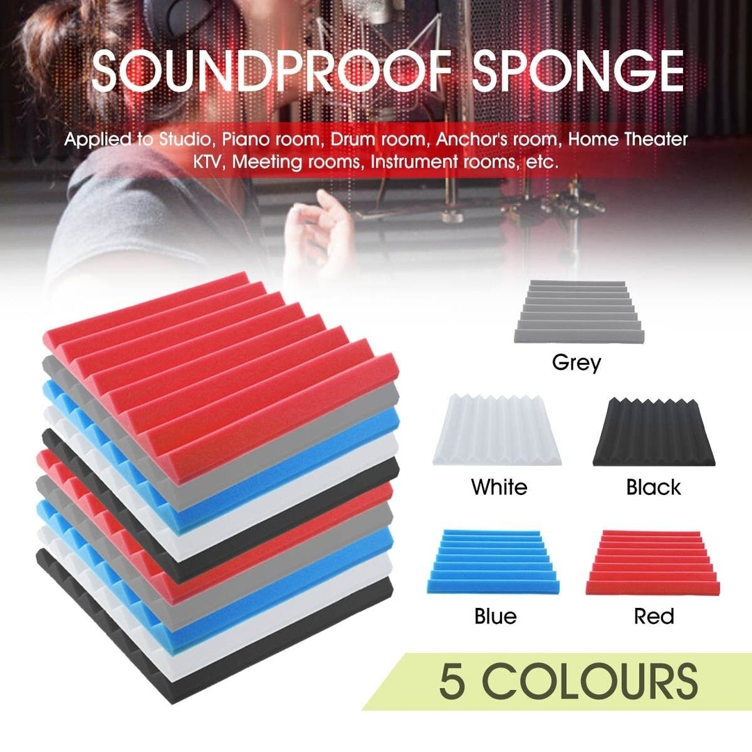 4Pcs,Set 50x50X5CM Acoustic Foam Panel Home Treatment Sound Absorption Tiles Image 4