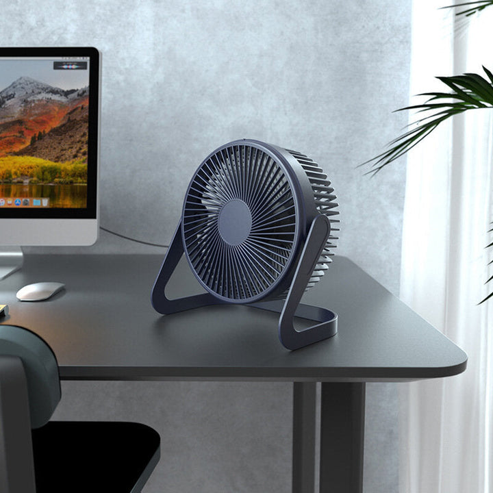 5 Inch Portable USB Desktop Fan 2 Gear Wind Speed 360 Rotation Adjustable Air Cooling Fan Low Noise for Home Office Car Image 3