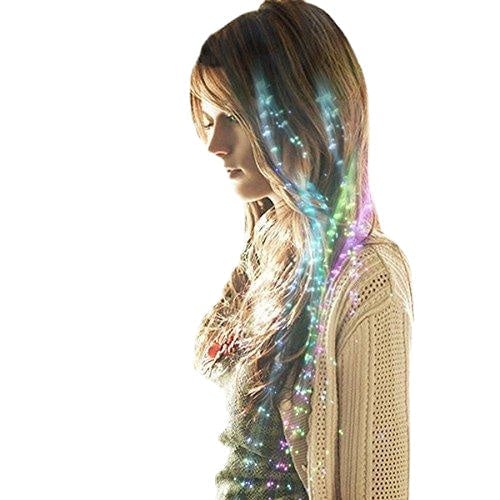 4PCS Flash LED Hair Braid 40CM Decoration Toys Christmas Party Fiber Extension Barrette Image 1