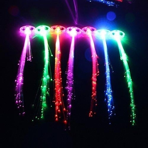 4PCS Flash LED Hair Braid 40CM Decoration Toys Christmas Party Fiber Extension Barrette Image 7