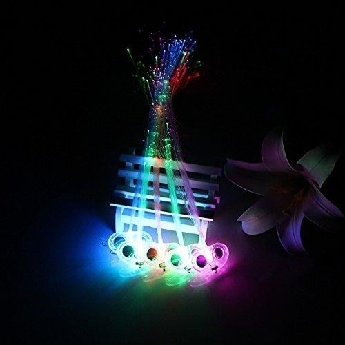 4PCS Flash LED Hair Braid 40CM Decoration Toys Christmas Party Fiber Extension Barrette Image 8