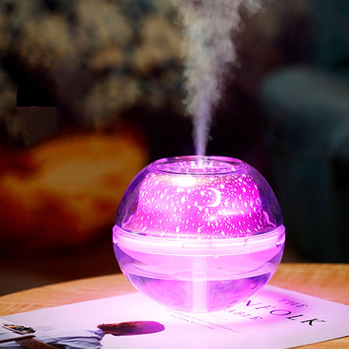 500ML 7 Color Crystal LED Light Projector Air Humidifier USB Essential Diffuser Aromatherapy Purifier Image 3