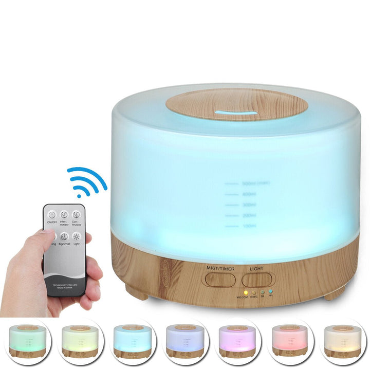 500ml Aroma Essential Oil Diffuser Aromatherapy Air Humidifier Mist Maker Low Noise with Remote Control for Home Car Image 1