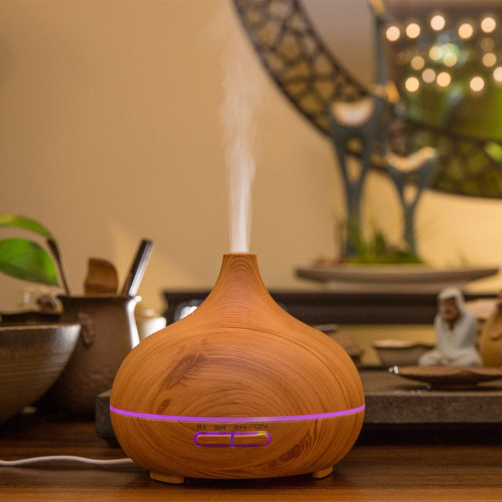 500ml 7 Light Colors Humidifier 4 Time Settings Cool Mist Aromatherapy Essential Oil Diffuser W, Remote Control Image 9