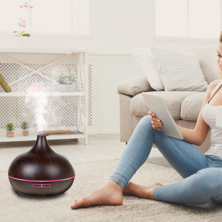 500ml 7 Light Colors Humidifier 4 Time Settings Cool Mist Aromatherapy Essential Oil Diffuser W, Remote Control Image 10