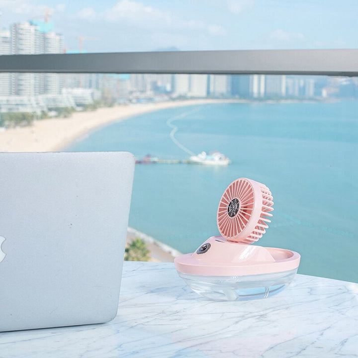 5V Ocean Wind Spray Fan Wireless Humidifier Fan 3 Gear Speed 90Adjustable Angle Portable USB Mini Desktop Air Cooling Image 8